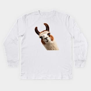 Funny Sneaky Llama Kids Long Sleeve T-Shirt